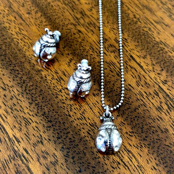 HTF Brighton retired Swarovski crystal ladybug necklace and earrings - Picture 13 of 15